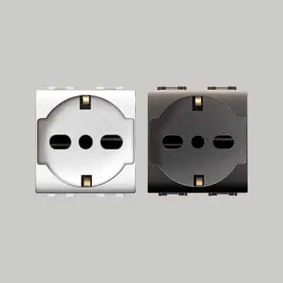 Presa italiana/tedesca Elettrocanali serie My Life 10/16A 250V 2P+T Compatibile con serie Livinglight BTicino Nu Kopen