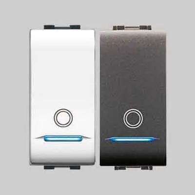 Finale Uitverkoop Pulsante unipolare generico illuminabile Elettrocanali serie My Life 16A 250V~ 1P/NO Compatibile con serie Livinglight BTicino