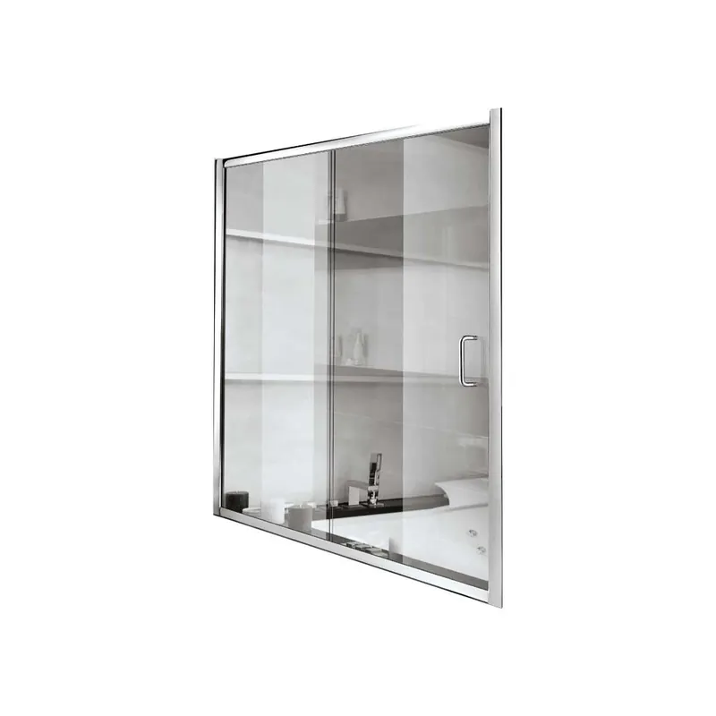Betrouwbaar Parete Sopravasca 1 Scorrevole 1 Fissa Vetro Trasparente 4mm Cromo 158-162cm Ap.58cm