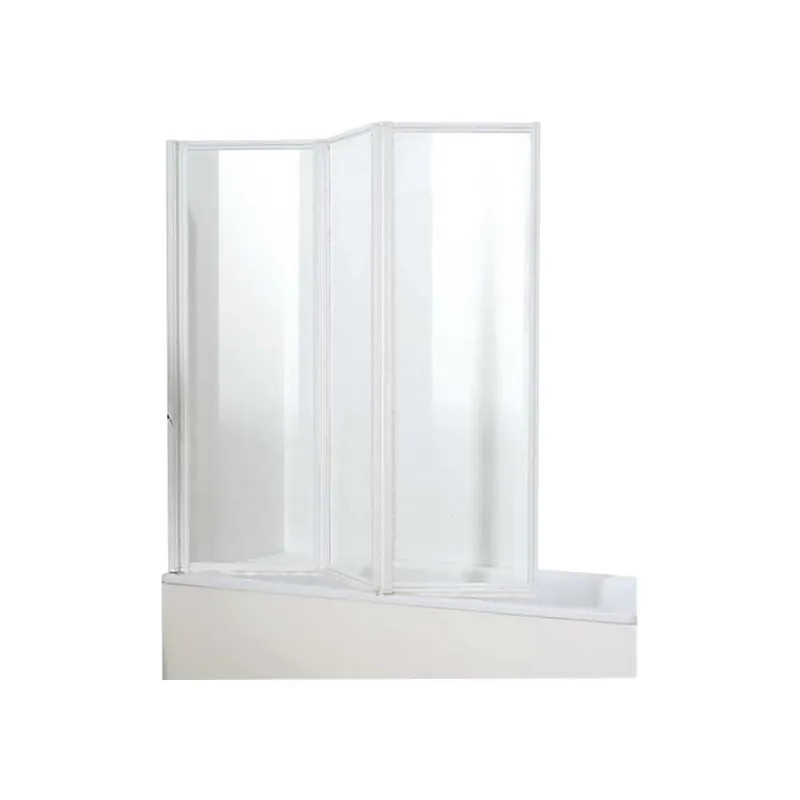 Parete Vasca Giglio Cristallo 3mm 3 Ante Profilo Bianco H.140 Speciale Aanbieding