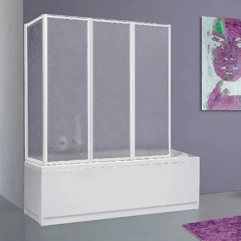 Parete Vasca Giglio Bollicine Acrilico Profilo Bianco 3 Ante 134 cm Bestel Nu