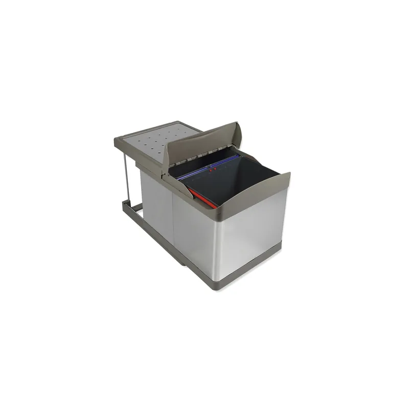 Pattumiere per raccolta differenziata per cucina, 2 x 16 litri, fissaggio inferiore, estrazione automatica Hete Deal