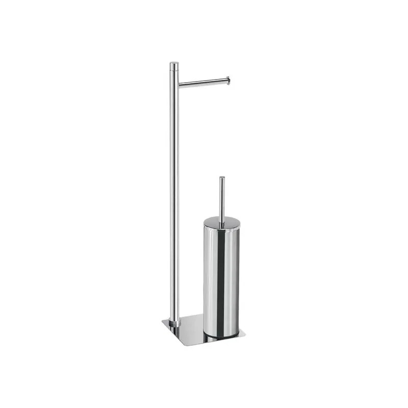 Piantana WC Trilly Cromo con Portarotolo e Scopino Integrato Hete Deal