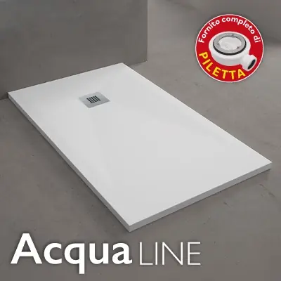 Speciale Aanbieding Piatto Doccia Rettangolare Mineral Marmo Bianco 70x100 cm H.3