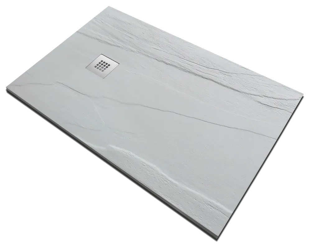 Seizoensaanbieding Piatto doccia 70x90 in pietra SolidStone ardesia bianco antiscivolo alto 2,8 cm