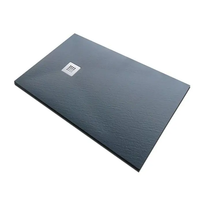Hoge Kwaliteit Piatto doccia 70x160 in pietra SolidStone antracite grafite nero antiscivolo alto 2,8 cm
