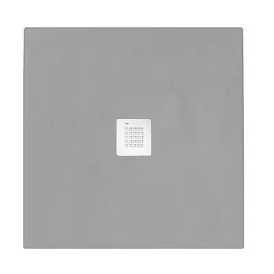 Piatto doccia in pietra SOLIDSTONE alto 2,8 cm - Grigio cemento. Misura 80X80 Laatste Kans