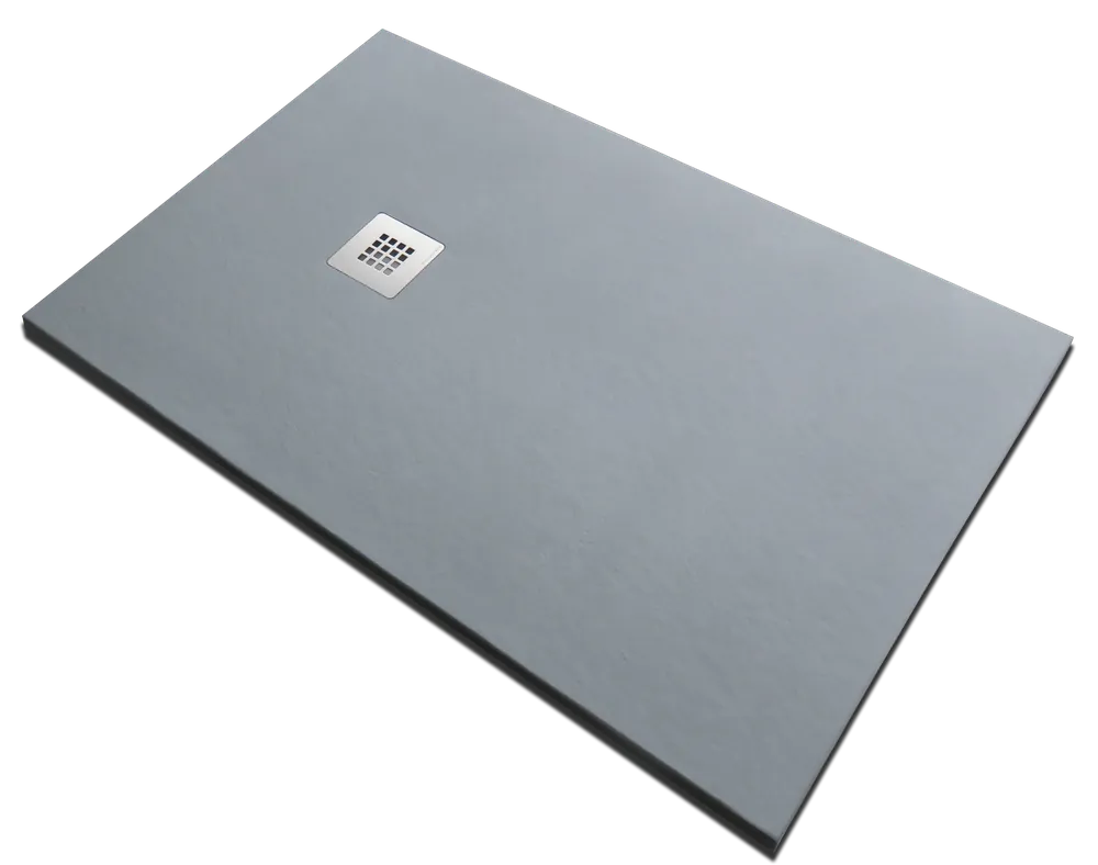 Piatto doccia 70x170 in pietra SolidStone grigio cemento antiscivolo alto 2,8 cm Laatste Kans