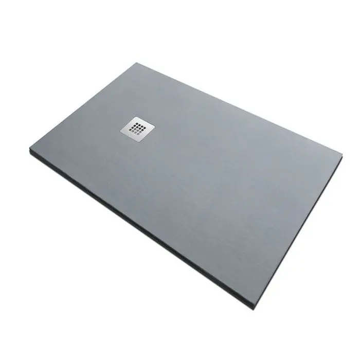 Laatste Kans Piatto doccia 80x140 in pietra SolidStone grigio cemento antiscivolo alto 2,8 cm