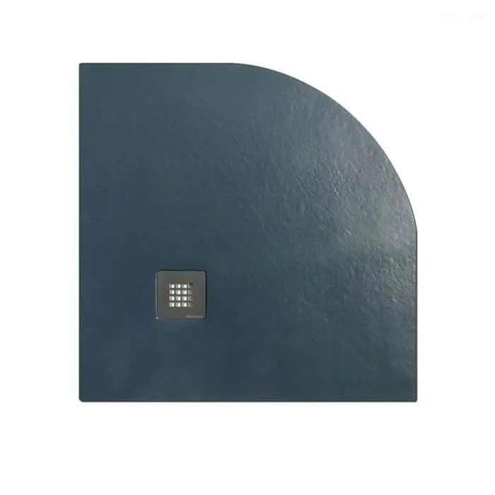 Speciale Aanbieding Piatto doccia Semicircolare (raggio 55) 80x80 in pietra SolidStone antracite grafite nero antiscivolo alto 2,8 cm