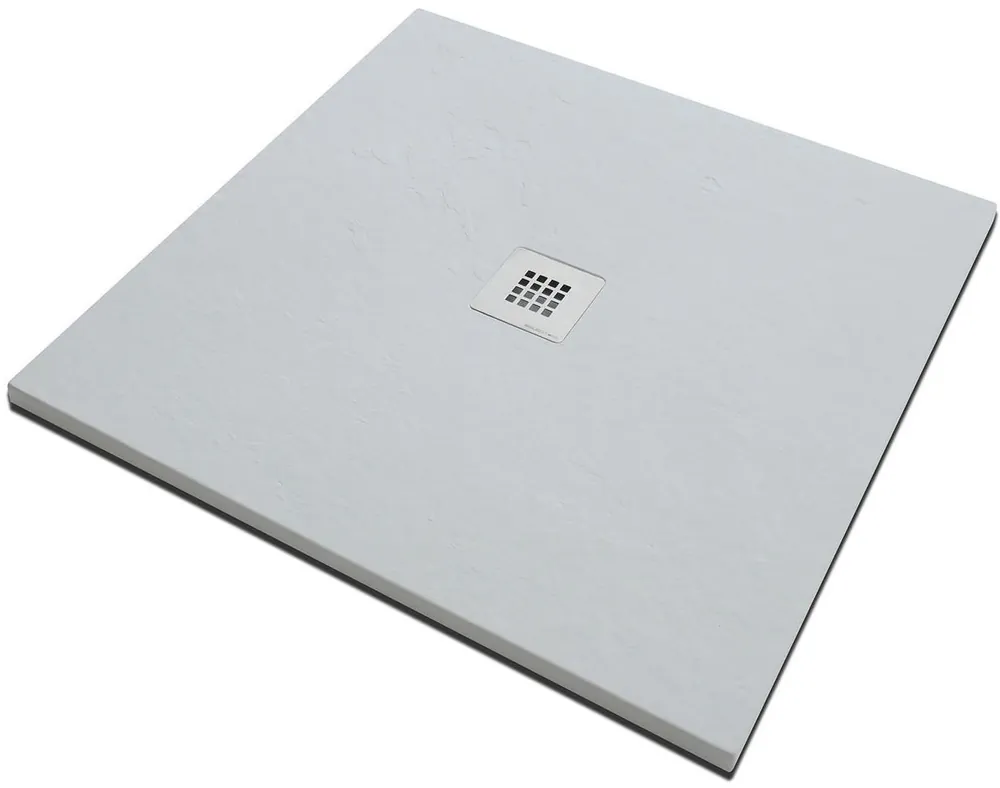 Aanbieding Piatto doccia 90x90 in pietra SolidStone bianco antiscivolo alto 2,8 cm