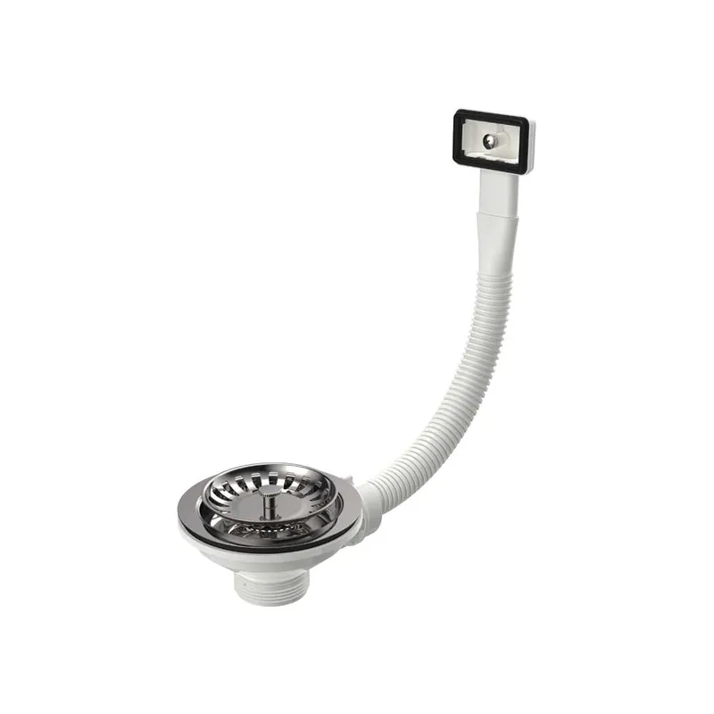 Piletta Canestro Lavello Inox Troppopieno Rettangolare Ø114mm 1 1/2" Lage Prijs