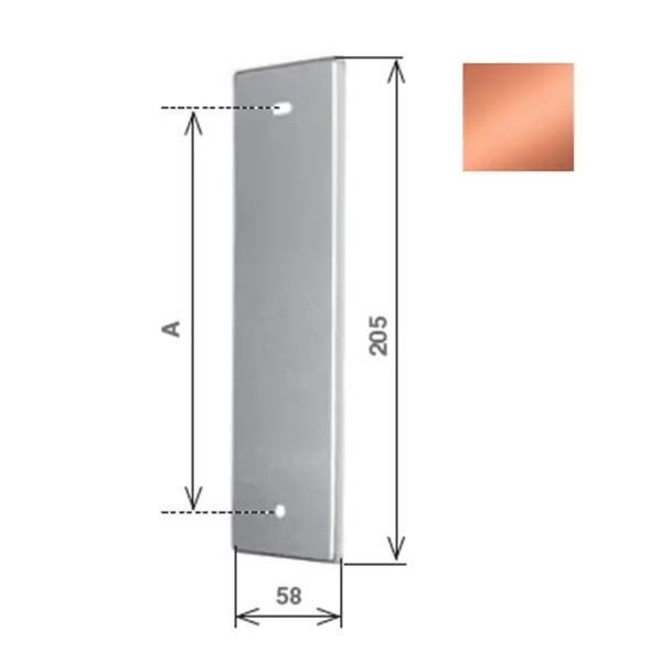 Placca cieca per avvolgitore ZENITH in alluminio bronzato, interasse A=165mm Nu Kopen