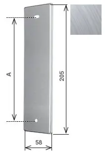 Placca cieca per avvolgitori Zenith/Export in metallo, Interasse (A=142mm), Finitura inox Weekendaanbieding