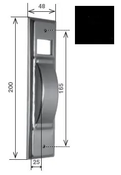 Shop Nu Placca larga per avvolgitore "S" capacità 5m, Interasse 165mm, Finitura Alluminio plastificato nero RAL 9005