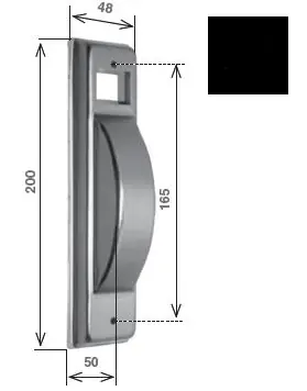 Placca larga per avvolgitore "SR" capacità 8m, Interasse 165mm, Finitura alluminio plastificato nero RAL 9005 Dagaanbieding