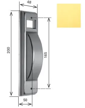 Placca larga per avvolgitore "SR" capacità 8m, Interasse 165mm, Finitura ottone lucidato e trattato Rechtstreeks Van De Fabrikant