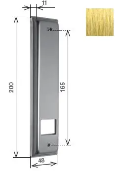Placca larga per avvolgitore a semincasso "SP", Interasse 165mm, Finitura alluminio color oro Express Levering