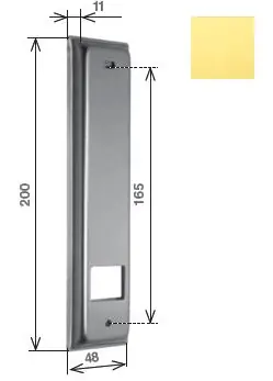 Placca larga per avvolgitore a semincasso "SP", Interasse 165mm, Finitura ottone lucidato e trattato Beste Prijs