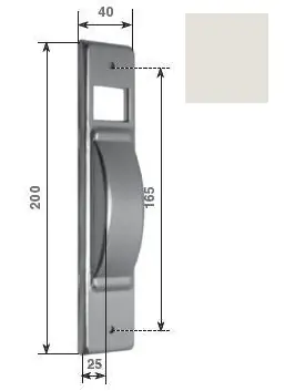 Placca per avvolgitore "S" capacità 5 m - interasse 165mm. Finitura Alluminio Plastificato Bianco RAL 9010 Snelle Levering