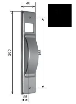 Placca per avvolgitore "S" capacità 5 m - interasse 165mm. Finitura Alluminio Plastificato Nero RAL 9005 Koopje