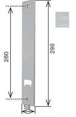 Placca per avvolgitore FORLI. Finitura Inox, Interasse 260mm Direct Verzonden