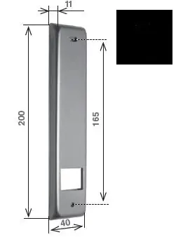 Beperkt Aanbod Placca per avvolgitore a semincasso "SP", Interasse 165mm, Finitura alluminio plastificato nero RAL 9005