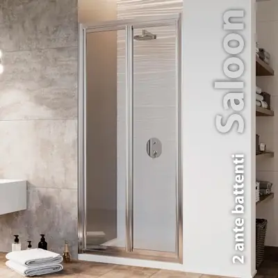Porta Doccia 2 Ante Battenti Fast 2.0 Trasparente Cromo 98,5-102,5 cm Aanbieding