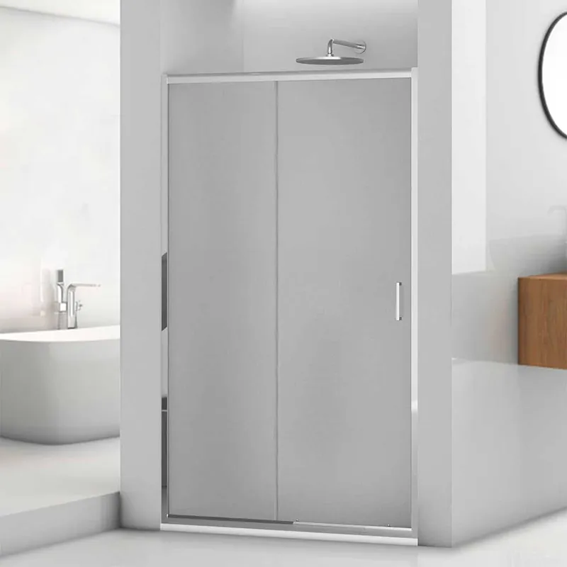 Porta Doccia Scorrevole Simply 2.0 Vetro Stampato Cromo 148,5-152,5 cm Nu Kopen