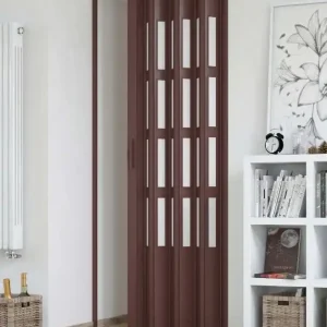 Porta a soffietto da interno su misura in pvc con vetri modello Horizon Direct Verzonden