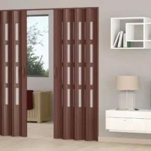Porta a soffietto da interno su misura in pvc con vetri modello Horizon Korting