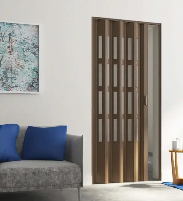 Direct Beschikbaar Porta a soffietto da interno su misura in pvc con vetri modello Journey