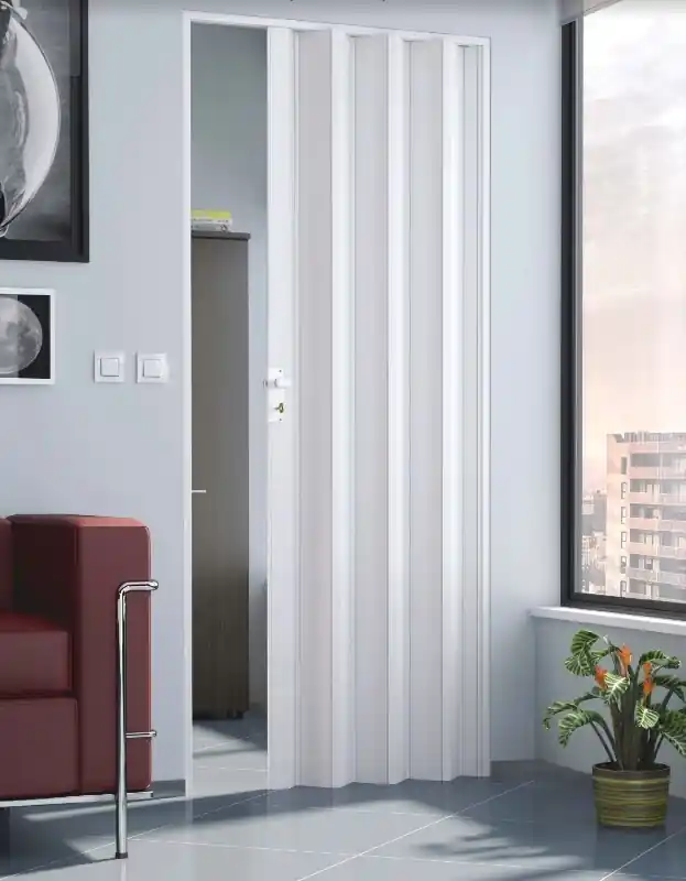 Maßgeschneiderte Innenfalttür aus PVC ohne Glas, Modell Horizon Favoriet