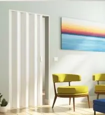 Aanbieding Porta a soffietto da interno su misura in pvc senza vetri modello Journey