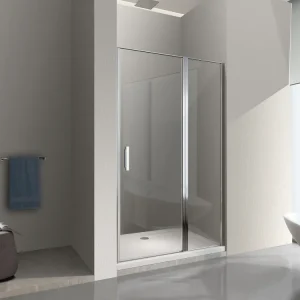 Flitsaanbieding Porta doccia vetro 6 mm apertura battente con fisso in linea Altezza 190 regolabile 97-100. Misura 100 cm