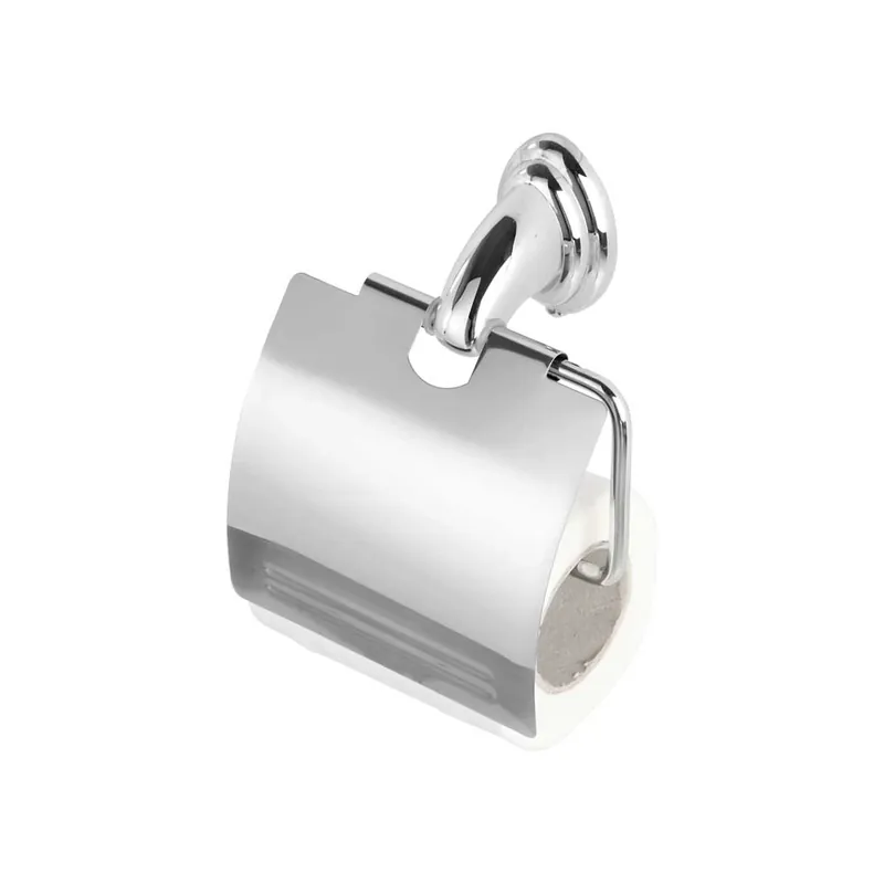 Beperkt Aanbod Portarotolo Chiuso Facile Cromo per Bagno - Installazione Semplice