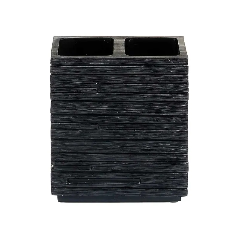 Portaspazzolini Quadrotto Nero per Bagno - Organizzazione Elegante Gecertificeerd