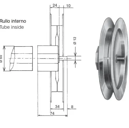 Merkproduct Puleggia con calotta spostata(10 mm) - diam. 240 mm