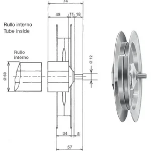 Puleggia in ferro - diam. 260 mm Uitverkoop