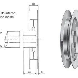 Beste Prijs Puleggia passante per rullo da 60mm