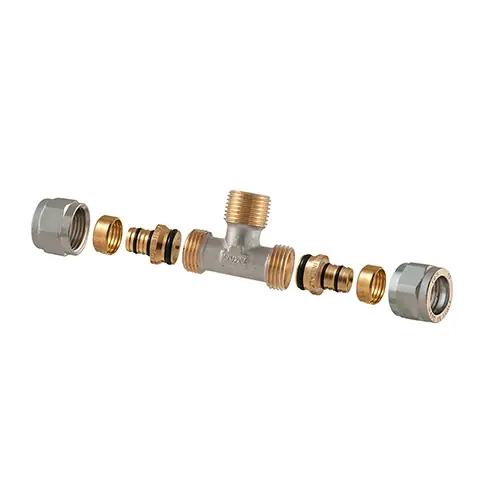 RACCORDO TEE MASCHIO A COMPRESSIONE PER MULTISTRATO 2PZ ASSEMBLATO. Misura 1/2-16 x 1/2 x 1/2-16 Gereduceerde Prijs