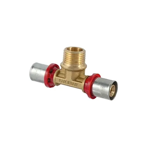Populair RACCORDO TEE MASCHIO A PRESSARE PER MULTISTRATO. Misura 1" x 32