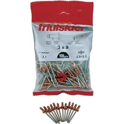 Beperkt Aanbod RIVETTO A STRAPPO RAME FRIULSIDER. Modello MM 3,4X 9 CF=PZ 100