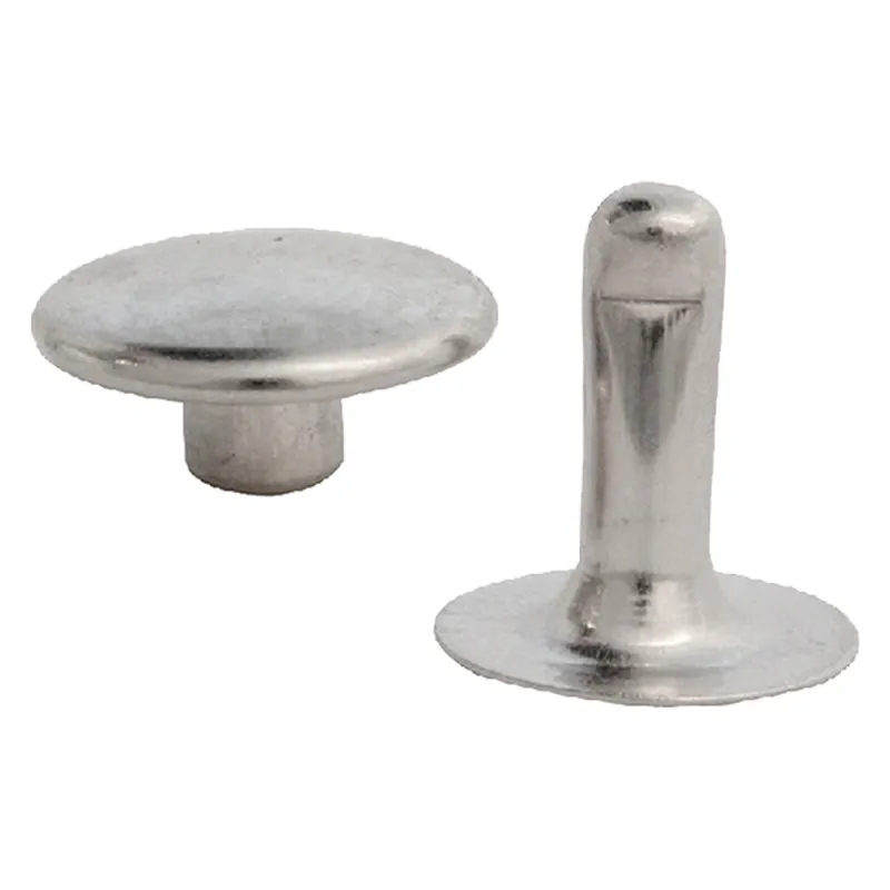 Uitverkoop RIVETTO NICHELATO CON TESTA MASCHIO/FEMMINA N. 36 - pz 50. Modello N. 36 - pz 50