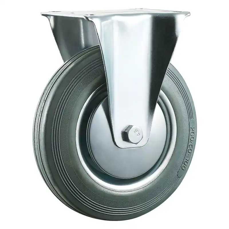 Gecertificeerd RUOTA PER CARRELLI ø mm 200 - piastra mm 135 x 110 - capacità kg 120. Modello ø mm 200 - piastra mm 135 x 110 - capacità kg 120