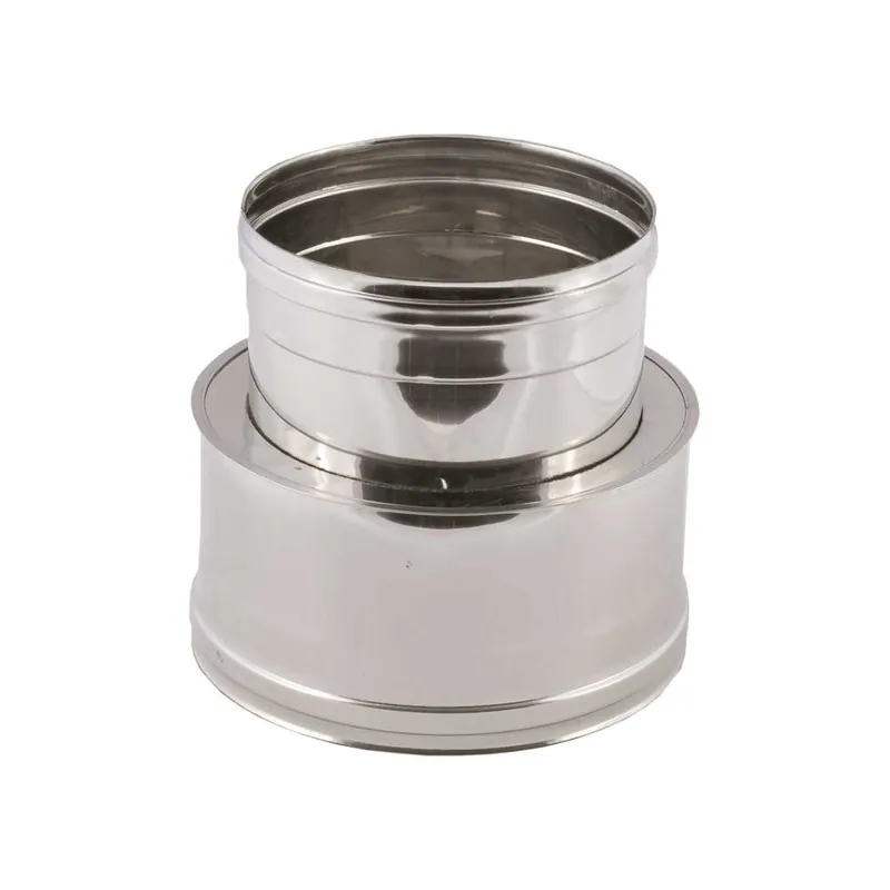 Beperkte Voorraad Raccordo Inox Doppia Parete a Monoparete 150M x 200F - 150F Mono