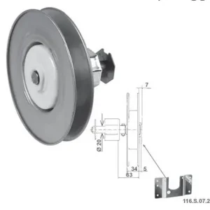 Nieuw Riduttore con ingranaggi in hostaform per rullo diam. 60 mm- puleggia diam. 220 mm - portata 40 kg - rapporto 1 2,6 - H = 3 m - cintino 1,2 mm (max)