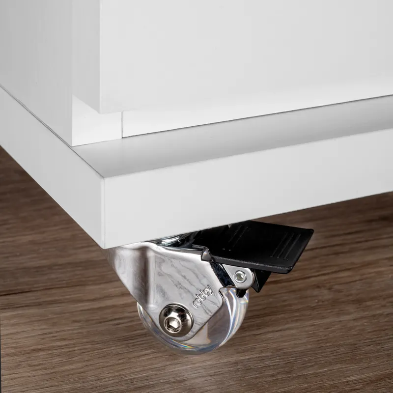 Ruota Slip 3 trasparenti con piastra per montaggio Betrouwbaar