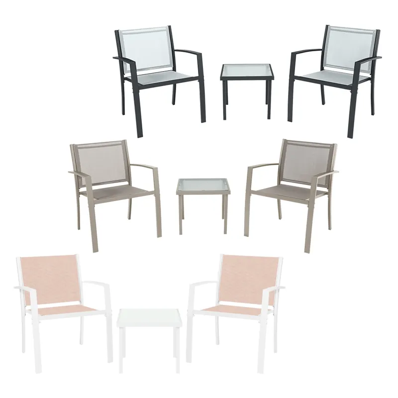 SALOTTO DA GIARDINO ‘PARIDE‘ tessuto colore grigio. Modello tessuto colore grigio Weekendaanbieding