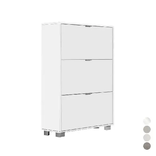 Actieprijs SCARPIERA CON 3 RIBALTE IN NOBILITATO. Modello cm 76x118x30 Olmo Bianco